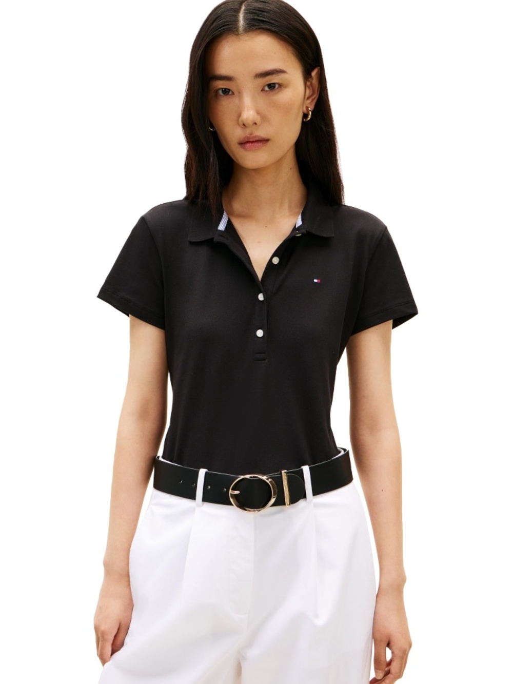 Tommy Hilfiger Black Classic Fit Woman’s Small Polo Shirt